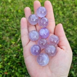 10 mini amethyst spheres